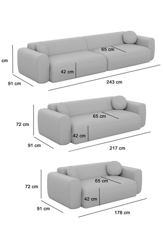 Canapé Moloko - Gris clair - 4 places - En tissu structuré