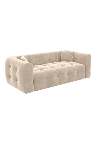 Canapé Baloo - Crème - 3 places - En tissu velours