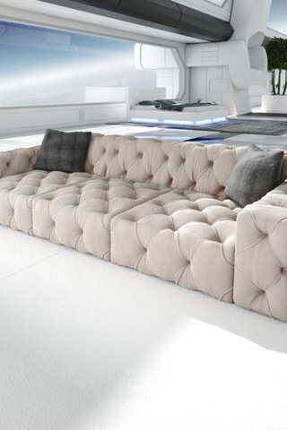 Canapé Volt - Beige - 4 places - En tissu velours