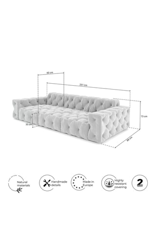 Canapé Volt - Crème - 4 places - En tissu velours