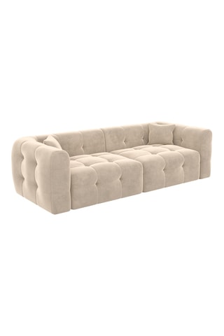 Canapé Baloo - Crème - 4 places - En tissu velours