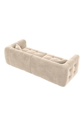 Canapé Baloo - Crème - 4 places - En tissu velours