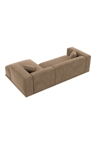 Canapé d'angle droit Duno - Marron - 5 places - En tissu velours