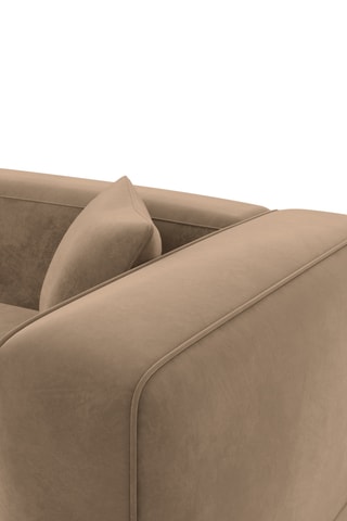 Canapé d'angle droit Duno - Marron - 5 places - En tissu velours