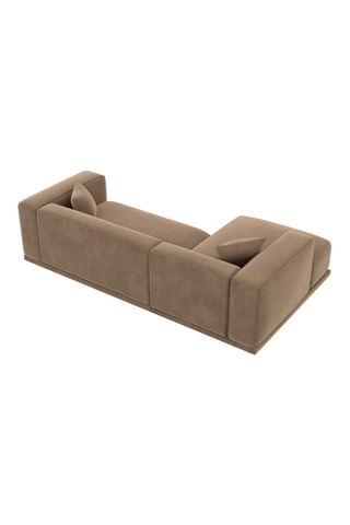 Canapé d'angle gauche Duno - Marron - 5 places - En tissu velours