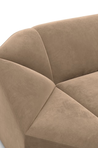 Canapé d'angle gauche Laguna - Marron - 5 places - En tissu velours