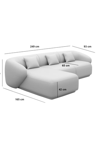 Canapé d'angle gauche Maitano - Marron - 5 places - En tissu velours