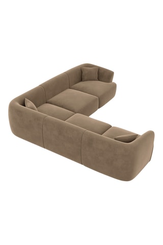 Canapé d'angle réversible Ozura - Marron - 6 places - En tissu velours