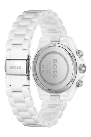 Orologio al quarzo in ceramica - Tachimetro e cronografo - Bianco