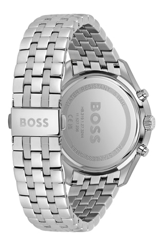 Orologio al quarzo in acciaio - Cronografo - Argentato e blu scuro