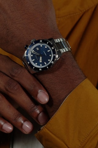 Orologio automatico in acciaio - Argentato e blu