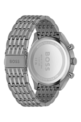 Orologio al quarzo in acciaio - Tachimetro e cronografo - Argentato