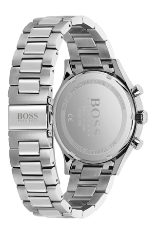 Orologio al quarzo in acciaio - Cronografo - Argentato e blu scuro