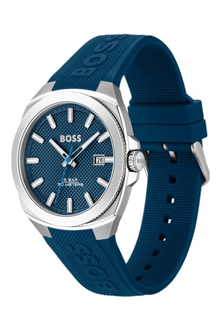 Orologio al quarzo in silicone - Blu e argentato