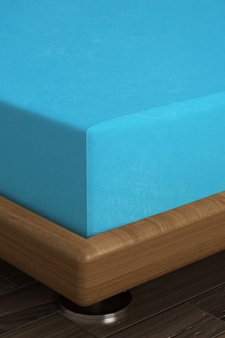 Drap-housse en coton - Bleu