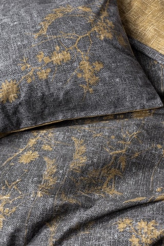 Parure de couette en coton 57 fils/cm² Yadawa - Moutarde et gris