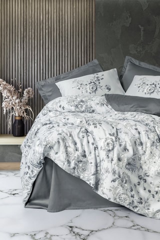 Parure de couette en coton de satin 82 fils/cm² Moale - Gris