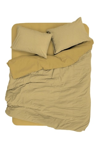 Parure de couette en coton Najva - 57 fils/cm² - Moutarde