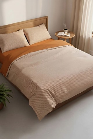 Parure de couette en coton Stark - 57 fils/cm² - Cannelle