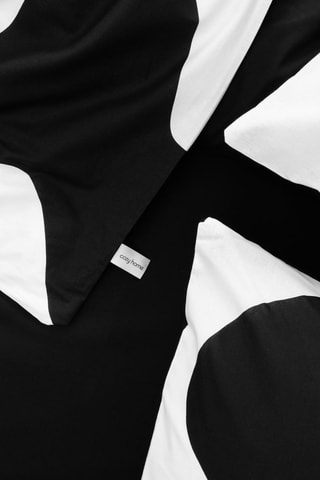 Parure de couette en coton 57 fils/cm² - Blanc et noir