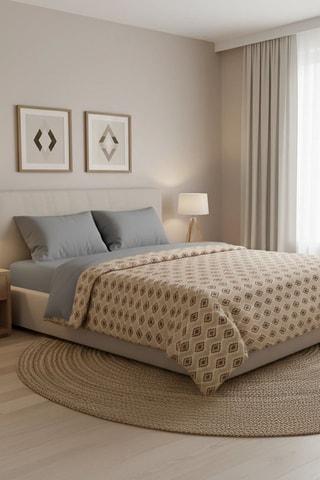 Parure de couette en coton 57 fils/cm² - Gris