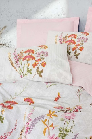 Parure de couette en coton - 57 fils/cm² Lilura - Rose