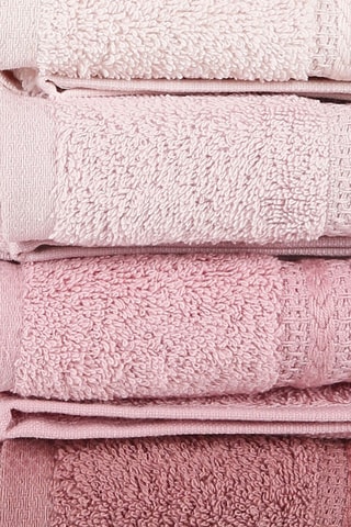 4 serviettes de toilette - Rose - 50 x 90 cm