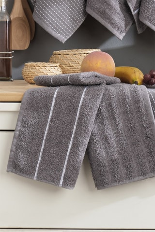 6 serviettes invité - Anthracite - 30 x 50 cm