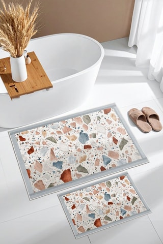 2 tapis de bain - Blanc - 50 x 60/60 x 100 cm