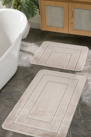 2 tapis de bain - Marron - 50 x 80 / 40 x 50 cm