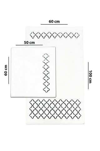 2 tapis de bain - Blanc - 60 x 100 cm et 50 x 60 cm