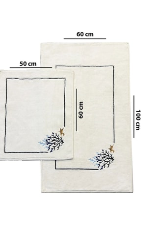 2 tapis de bain - Écru - 60 x 100 cm et 50 x 60 cm