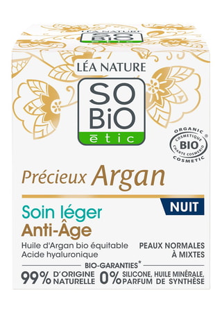 Soin léger anti-âge nuit Bio - Précieux Argan - 50 ml