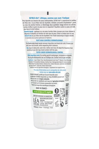 Gommage doux quotidien visage Bio - Aloe vera - 150 ml