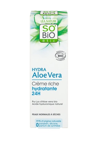 Crème riche hydratante 24H Bio - Peaux normales à sèches - Aloe vera - 50 ml