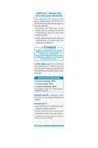 Crème légère hydratante 24 h jour Bio - Tout type de peau - 50 ml