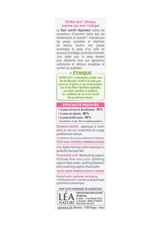 Soins nutritif réparateur Bio - Peaux sensibles et réactives - 50 ml