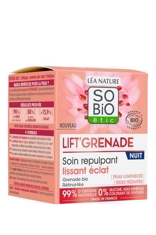 Soin hydratant lissant éclat nuit bio - Lift'Grenade - 50 ml