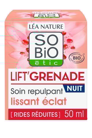 Soin hydratant lissant éclat nuit bio - Lift'Grenade - 50 ml