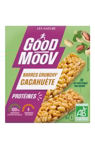 3 x Barre crunchy bio Good Moov - Cacahuète - 3 x 35 g