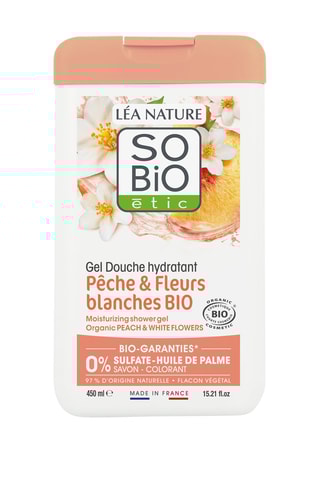 3 x Gel douche hydratant pêche et fleurs blanches bio - 450 ml