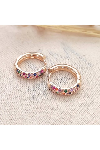 Créoles - Laiton plaqué or & zircons 