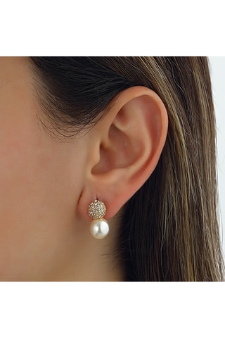 Boucles d'oreilles - Laiton plaqué or & zircons