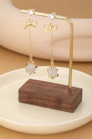 Boucles d'oreilles - Plaqué or jaune et zircons