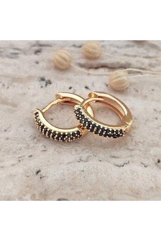 Créoles - Laiton plaqué or & zircons 