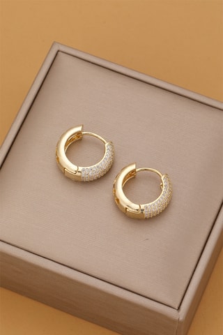 Créoles - Plaqué or jaune et zircons