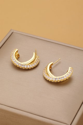 Créoles - Plaqué or jaune et zircons