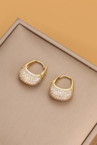 Créoles - Plaqué or jaune et zircons