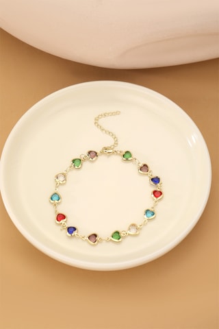 Chaîne de cheville - Plaqué or jaune et zircons