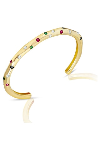 Jonc - Plaqué or jaune et zircons